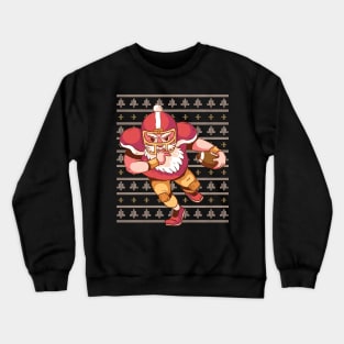 Santa football Christmas funny gift Crewneck Sweatshirt